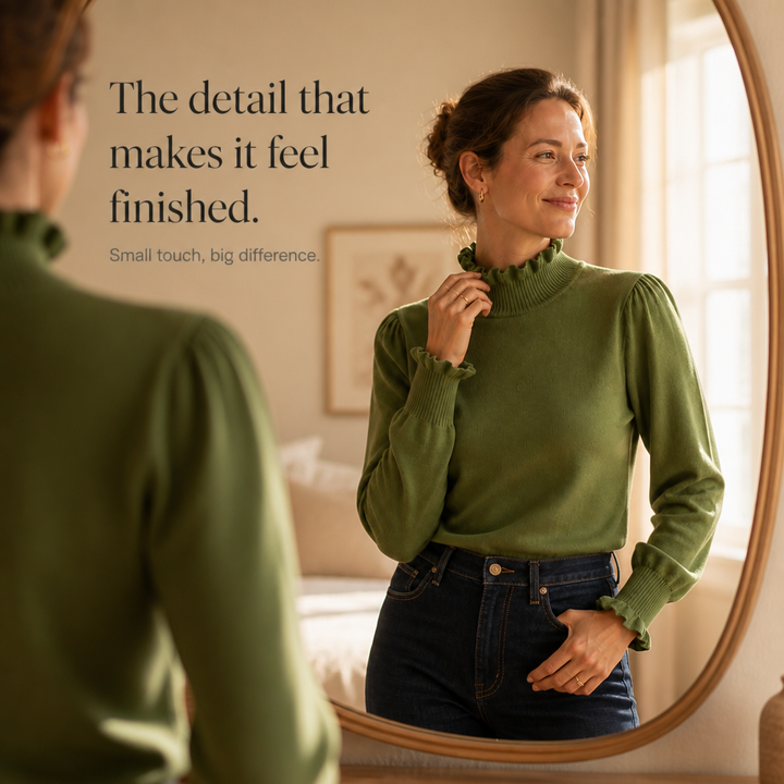 Ruffle &amp; Row – Sweter z falbaną