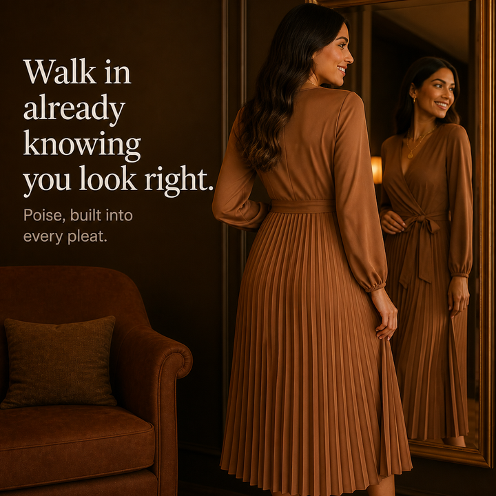 Wearbella – Sukienka maxi z plisowanym przodem i wysokim stanem