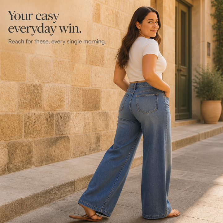 Wearbella – Dżinsy Vintage z Wysokim Stanem i Szerokimi Nogawkami