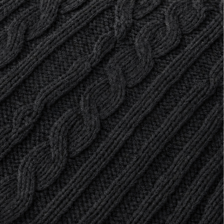 Cabelune – Sweter Poncho z Warkoczem w Stylu Asymetrycznym