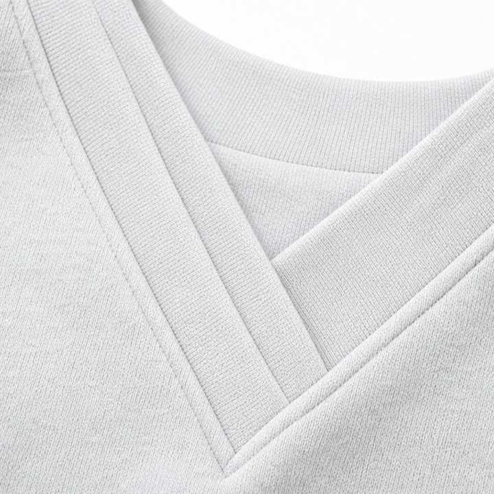 Wearbella – Sweter z plisowanym dekoltem w serek i balonowymi rękawami