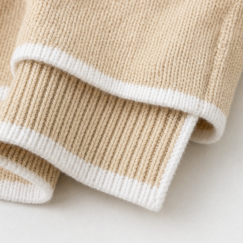 Vellora – Sweter z dekoltem w serek z kontrastowym wykończeniem
