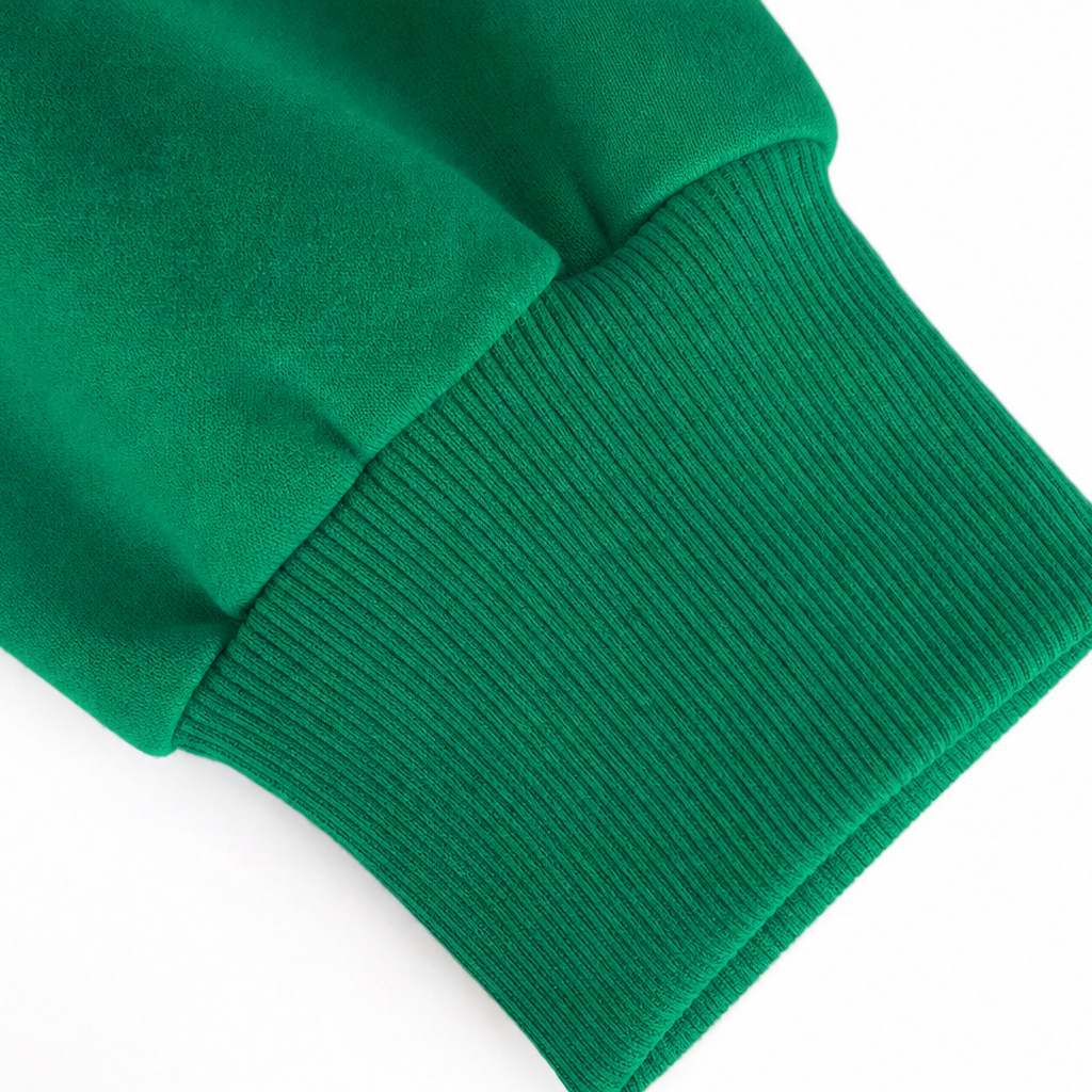 Verdant Ease – Bluza z Opuszczonymi Ramionami i Rozcięciami po Bokach