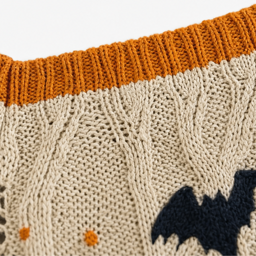 Amberknit – Sweter Dyniowy z Otworami w Szydełku