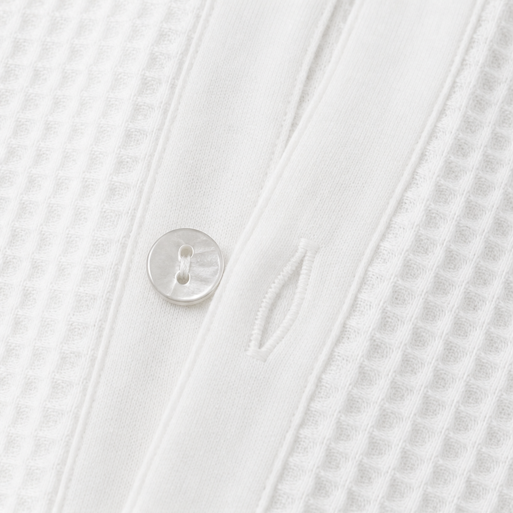 Wearbella – Sweter z kołnierzykiem i guzikiem z dzianiny waffle