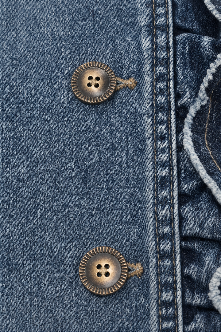 Wearbella – Dwurzędowa kurtka dżinsowa z falbanami