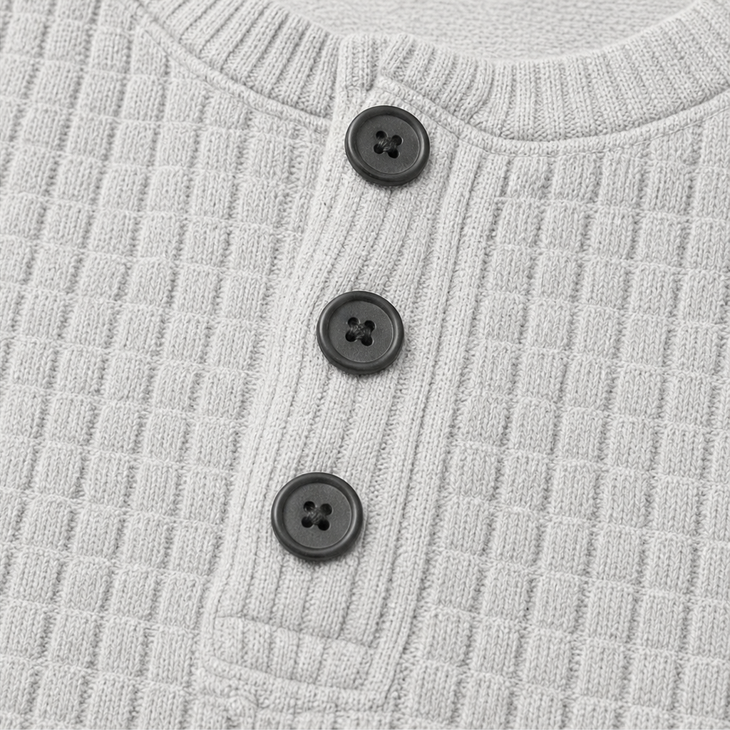 Wearla – Żebrowany top typu Henley z dzianiny waffle