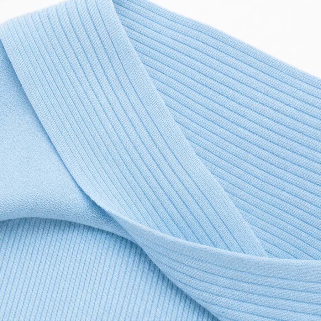 Bowdrift – Sweter z prążkowanym dekoltem w kształcie kokardy