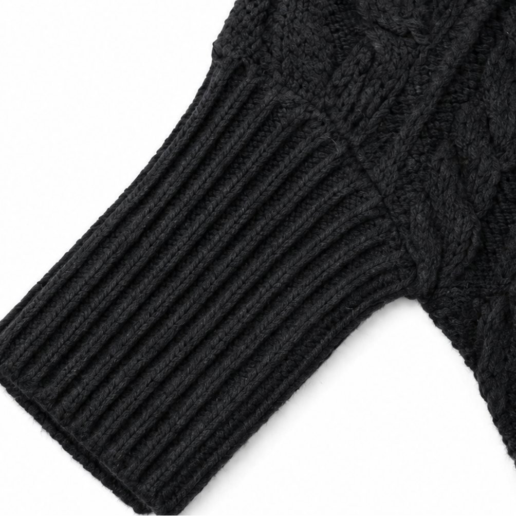 Cabelune – Sweter Poncho z Warkoczem w Stylu Asymetrycznym