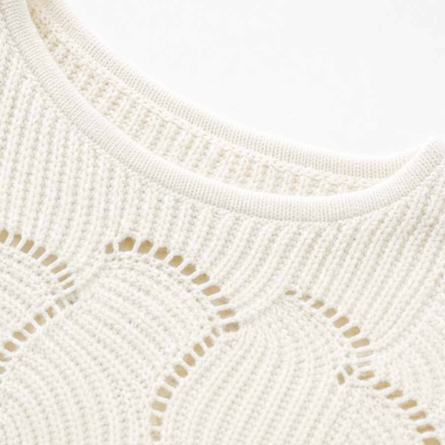 Wavelune – Sweter z dzianiny w falę z otwartymi rękawami