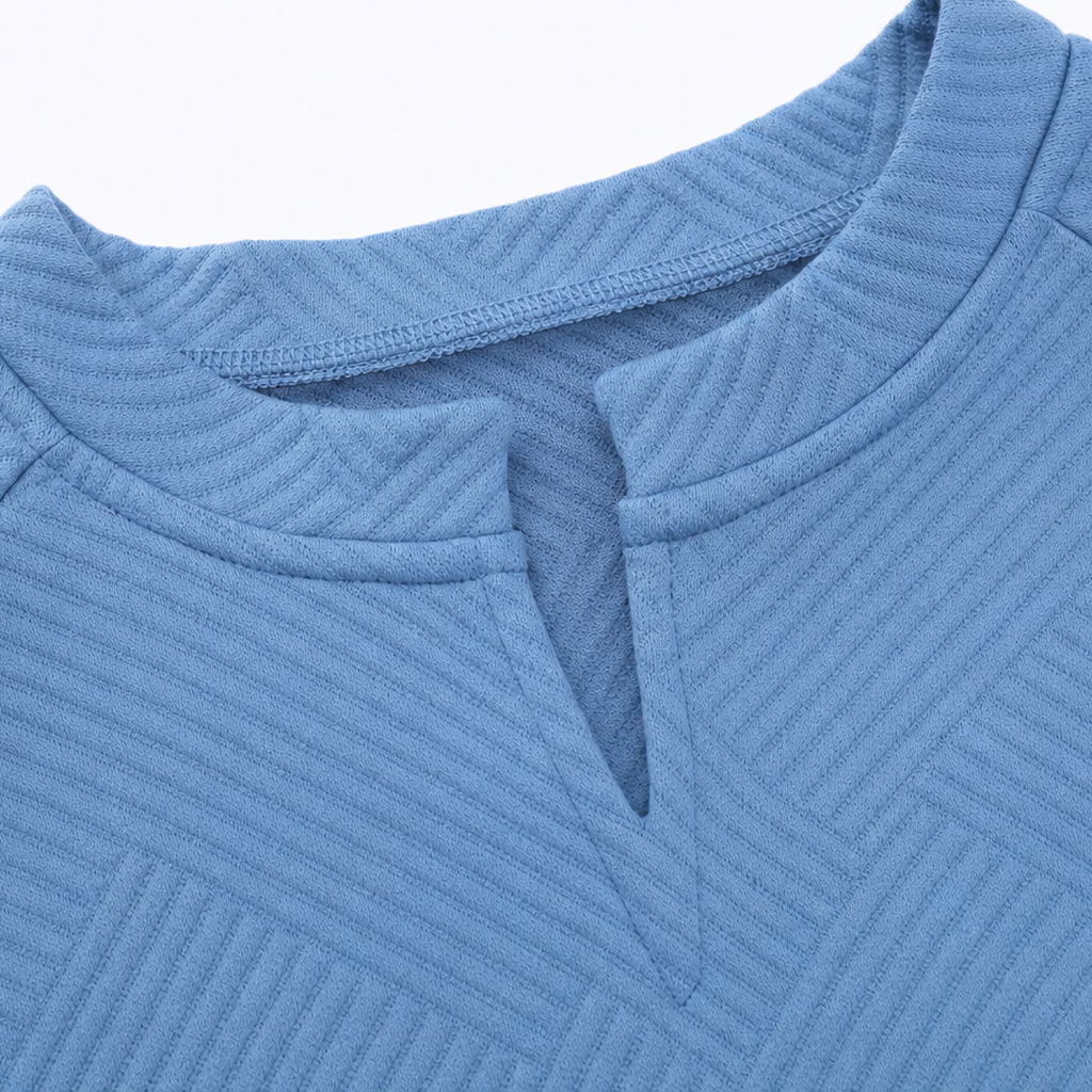 Stria – Sweter z dekoltem w serek w paski Jacquard
