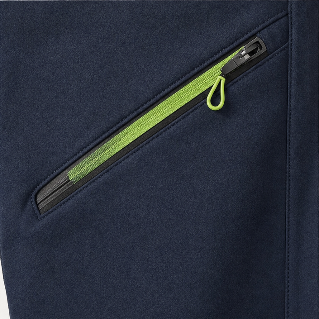 Poketa – Jogger z kieszeniami na zamek, Slim-Straight Pull-On