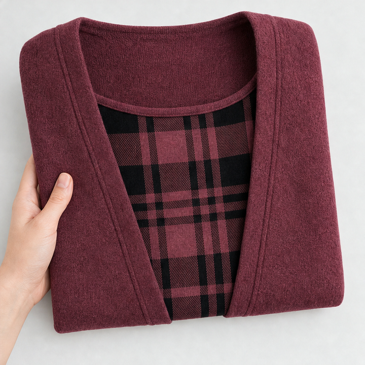 Layerlyn – Dzianinowy top w kratę