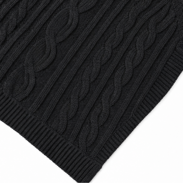 Cabelune – Sweter Poncho z Warkoczem w Stylu Asymetrycznym