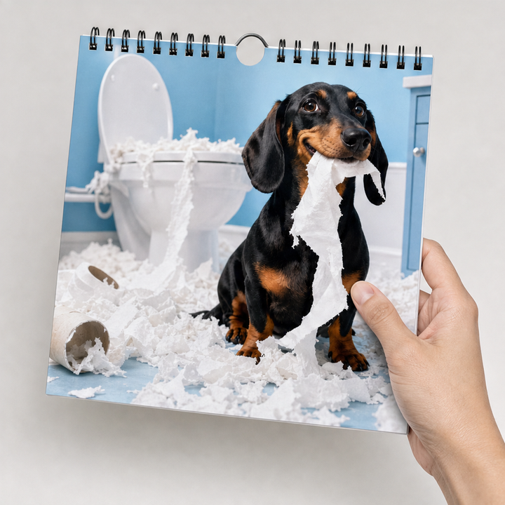 Dapper Dachshunds – Śmieszny kalendarz ścienny z dachshundami