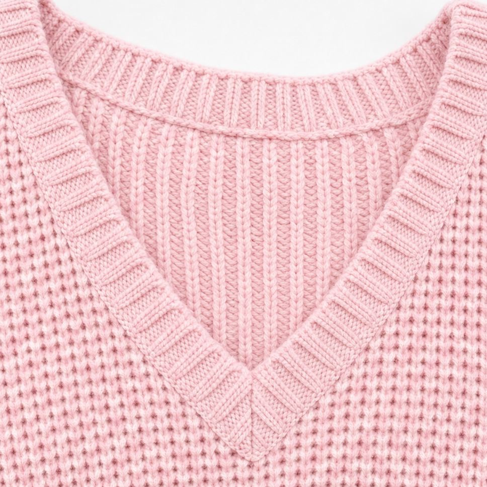 Sweter Deep-V z guzikami Strapline