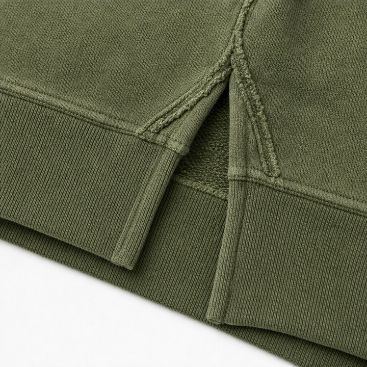 Draperie – Koszulka Henley z Suwakiem i Surowymi Krawędziami