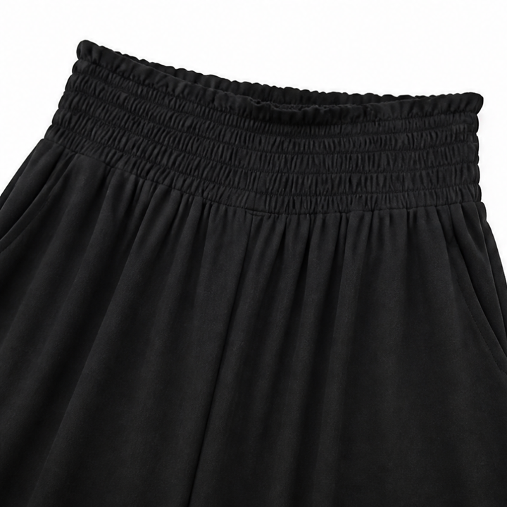 Wearbella – Spodnie z szerokimi nogawkami i wysokim stanem z marszczoną talią