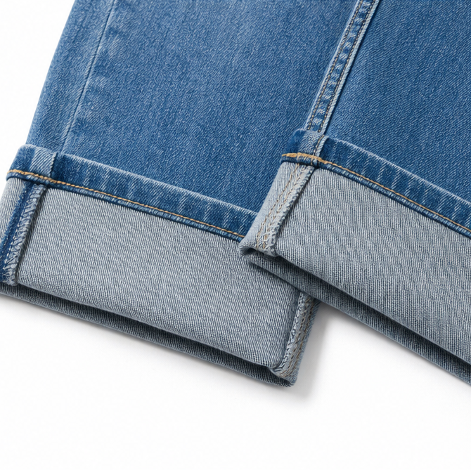 Cuffova – Damskie jeansy capri z wysokim stanem i mankietami