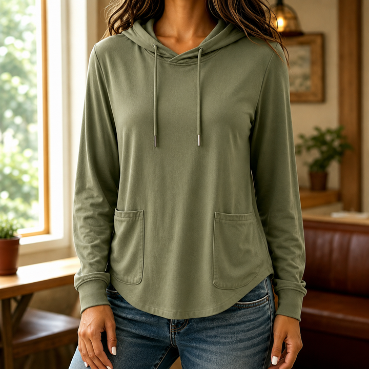 Wearbella – Sweter z kapturem na sznurki z kieszeniami