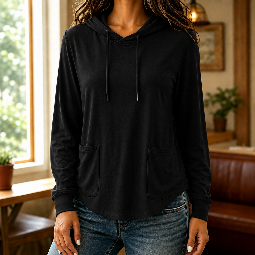 Wearbella – Sweter z kapturem na sznurki z kieszeniami