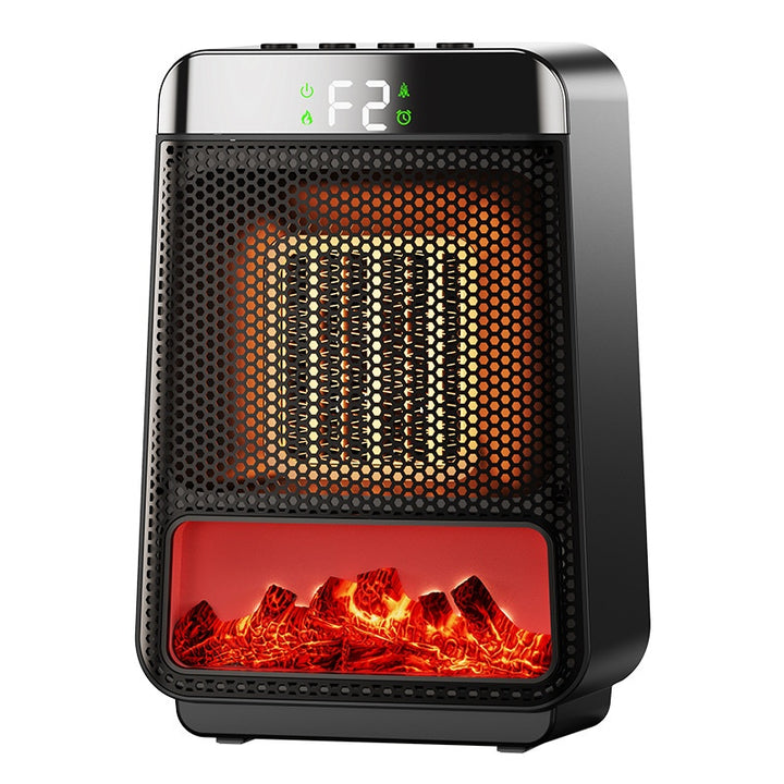 Termowentylator z płomieniem w salonie