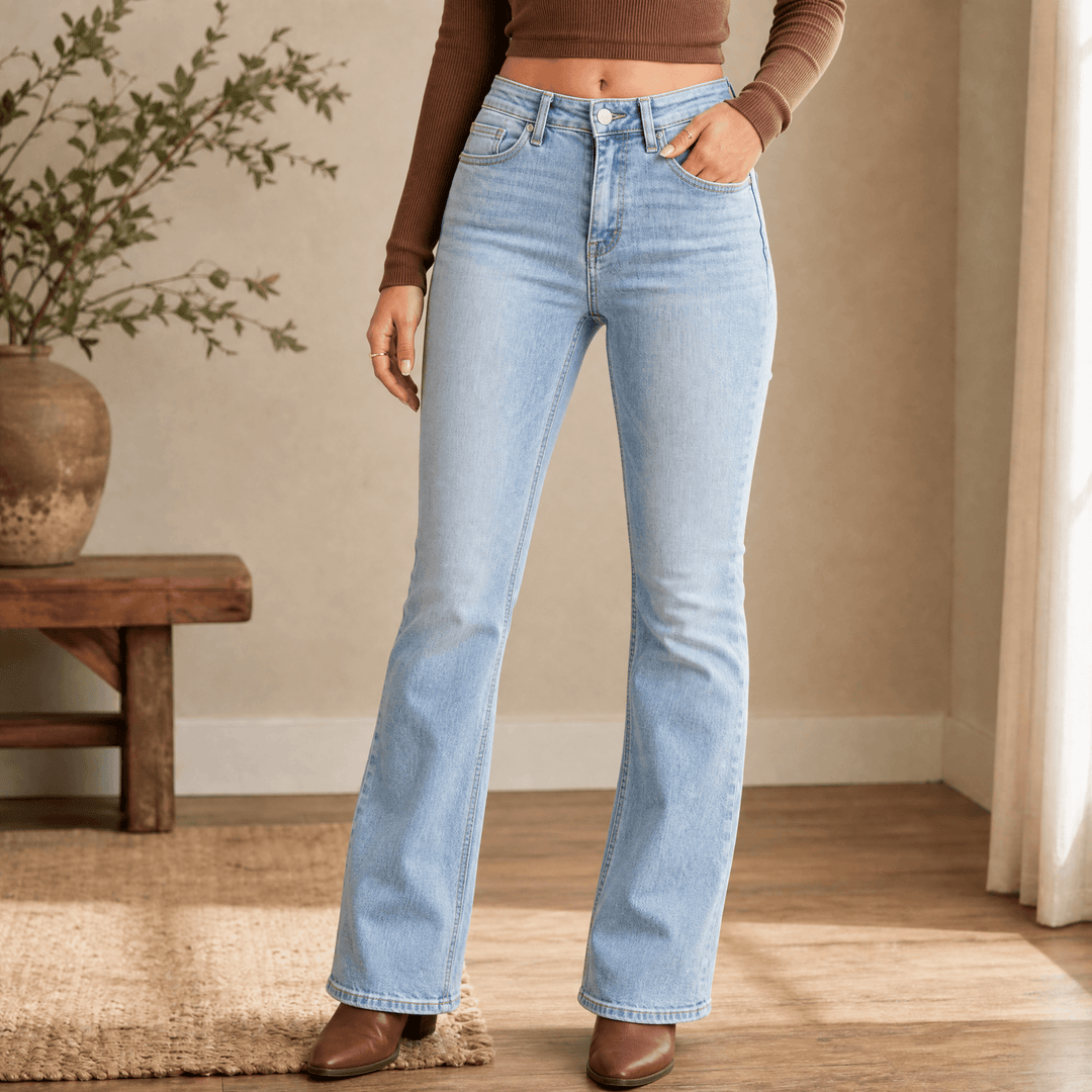 Denalia – Spodnie bootcut dla kobiet wygładzające brzuch