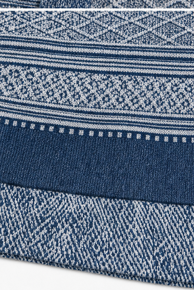 Layerlyn – Bluzka dzianinowa z denimu w patchworkowym wzorze