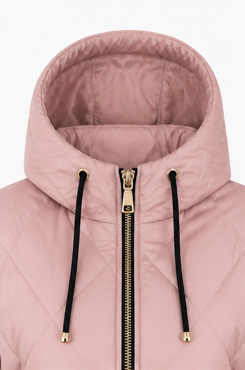 Wearbella – Pikowana kurtka z kapturem i zamkiem z przodu