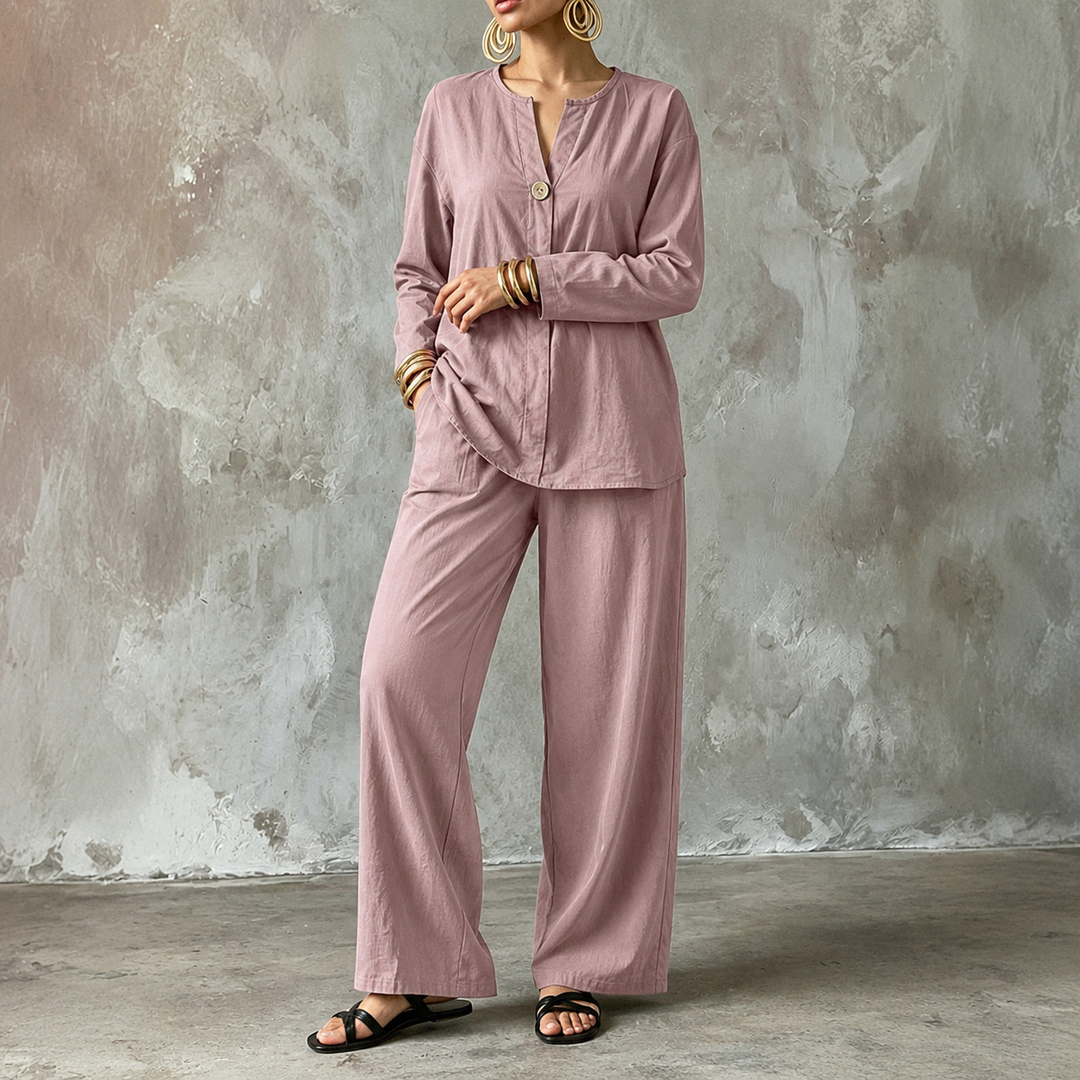 Wearbella – Zestaw z szerokimi spodniami i koszulą