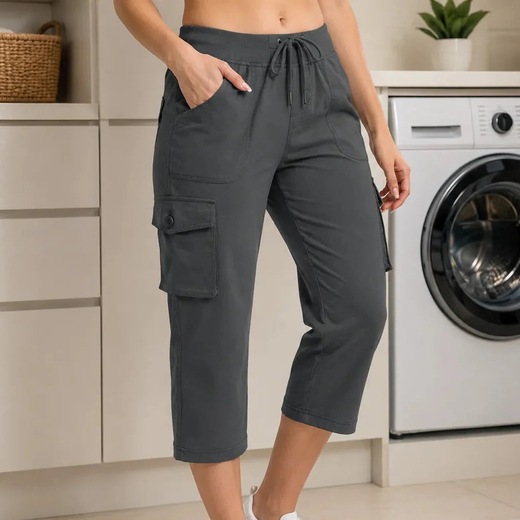 Wearwell – Elastyczne Spodnie Cargo z Gumką w Talii i Wieloma Kieszeniami