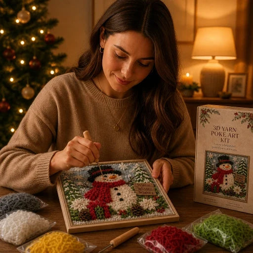 Foldery – Zestaw do sztuki z włóczki na Boże Narodzenie z wyciętymi otworami 3D