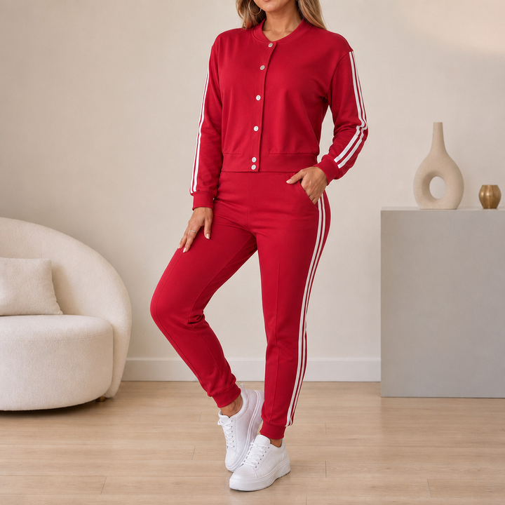 Wearbella – Zestaw 3-częściowy: Krótka kurtka, top i spodnie dresowe