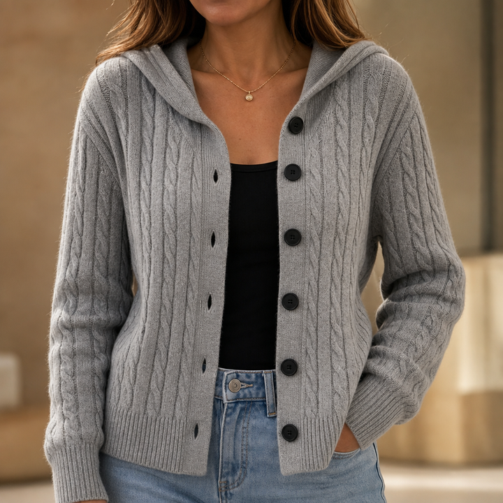 Wearbella – Kardigan z plecionym kablem i kapturem