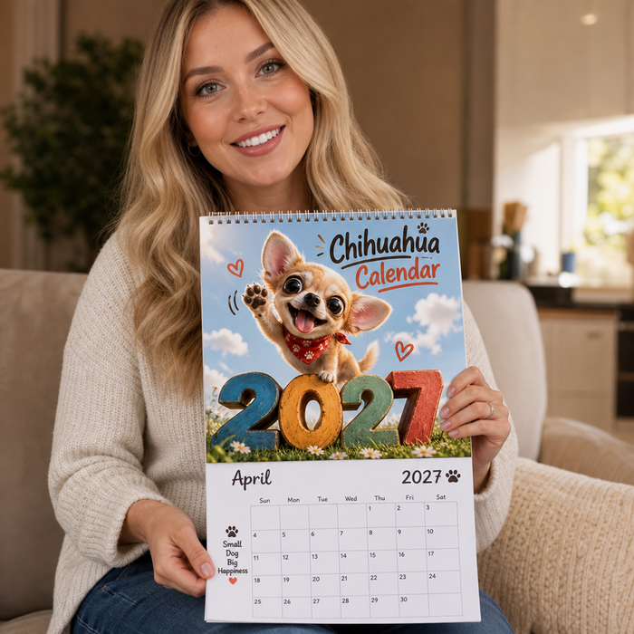 Chihuaholiday – Kalendarz ścienny Chihuahua na 2027 rok