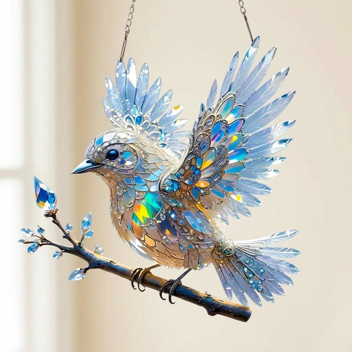 Lumara – Ornament w kształcie iryzującego błękitnego ptaka