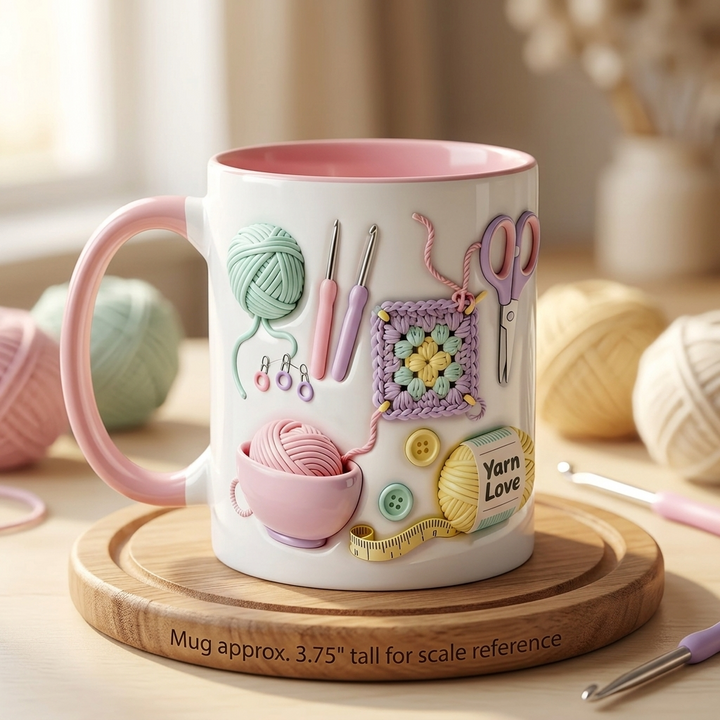 Yarnlove – kubek do rękodzieła 3D dla dziewiarek i szydełkujących