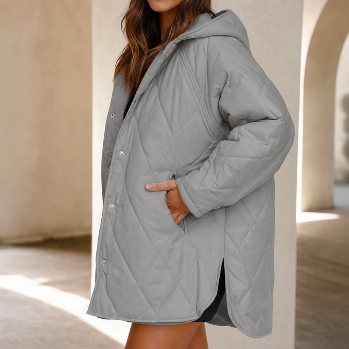 Wearbella – Kurtka puchowa z kapturem i pikowaniem w diamenty