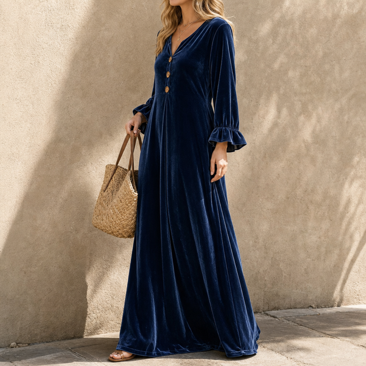 Veloura – Sukienka maxi z falbanami