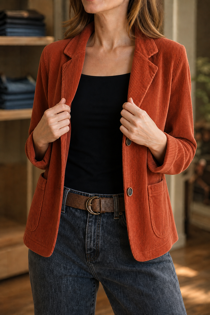 Wearbella – Kurtka o strukturalnych ramionach w stylu cienkiego sztruksu