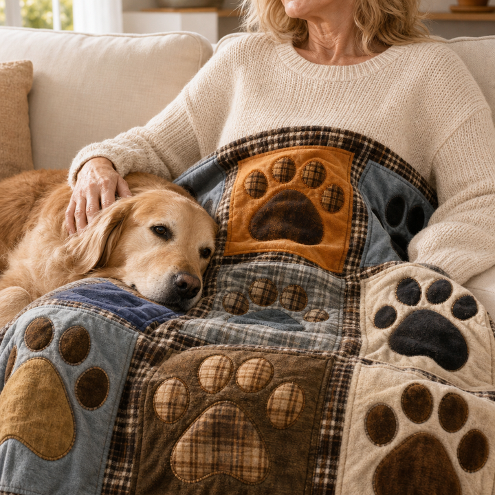 Pawhaven – Drukowany Koc Fleece w Wzór Łap
