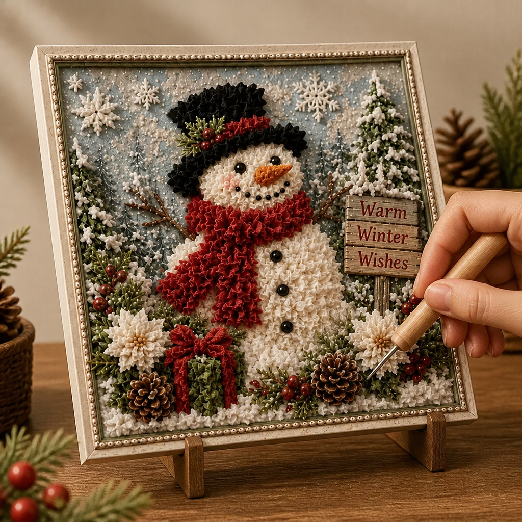 Foldery – Zestaw do sztuki z włóczki na Boże Narodzenie z wyciętymi otworami 3D