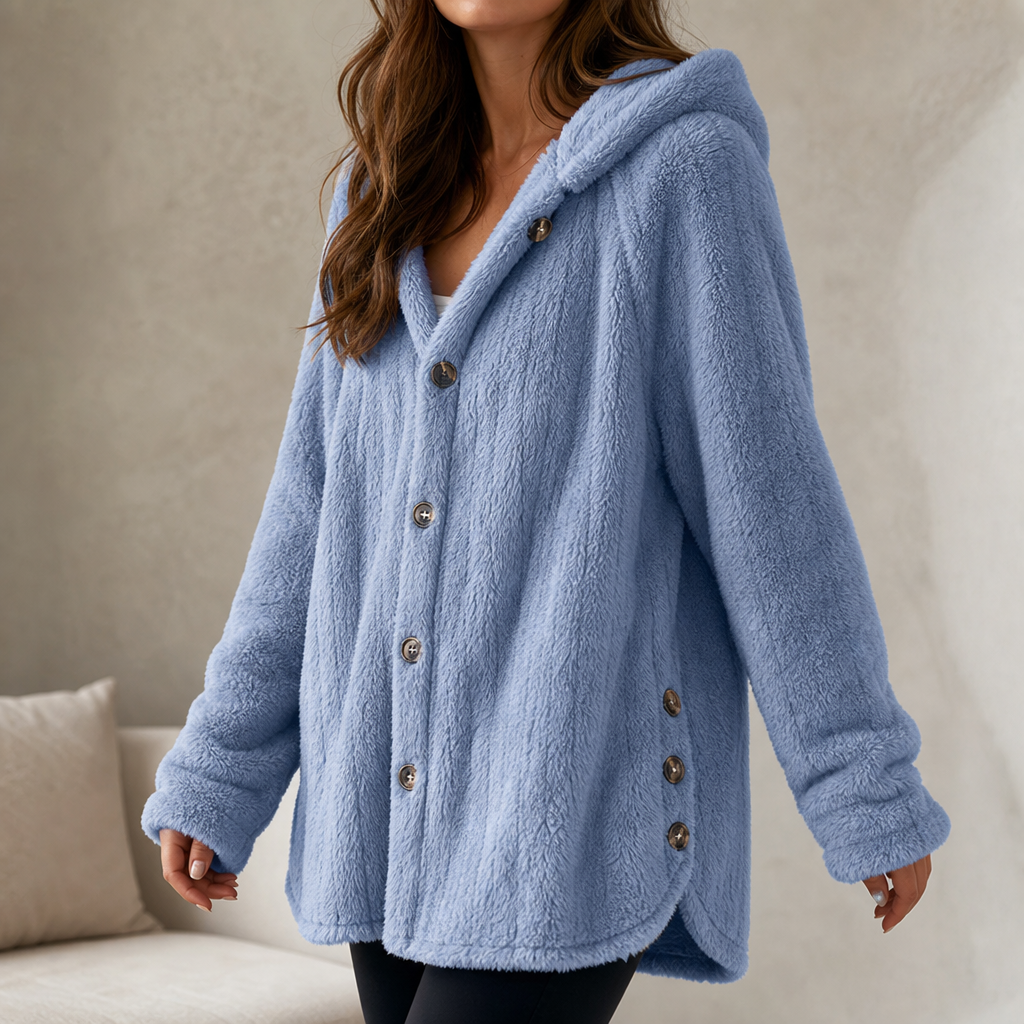 Wearbella – Kardigan z kapturem i guzikami, gruby splot