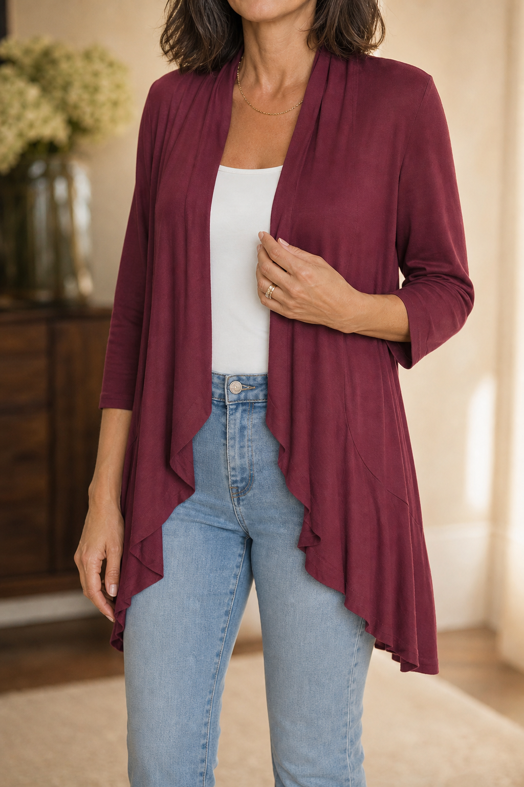 Wearbella – Kardigan z 3/4 rękawami i otwartym przodem