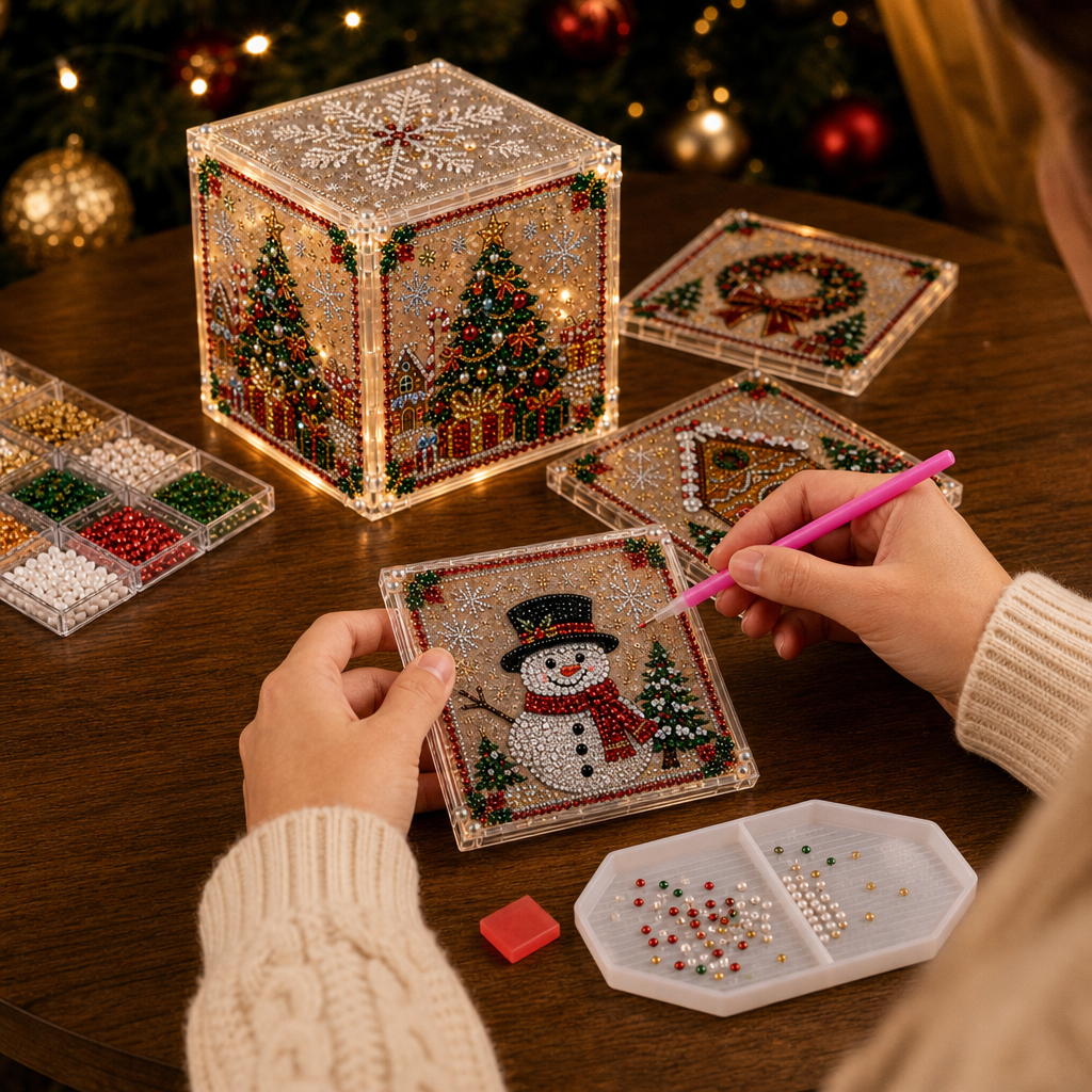 MerryFacet – 3D Diamentowa Malowana Świąteczna Pudełko Prezentowe