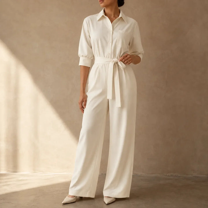 Solene – Kombinezon z szerokimi nogawkami i paskiem w talii