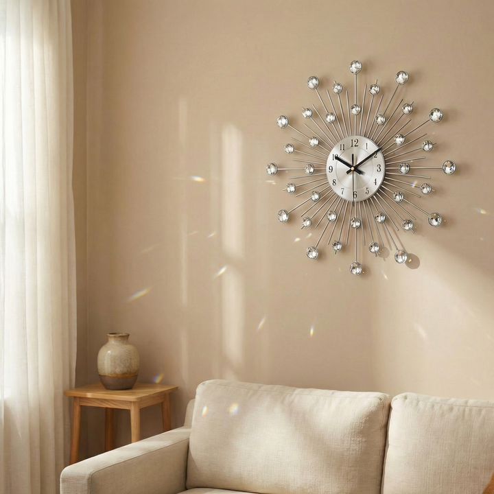 Lumina – Zegar Ścienny z Kryształowym Promieniem