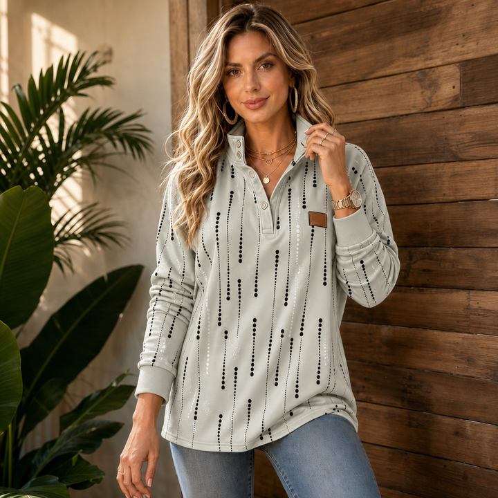 Dotwell – Sweter z Dotted Stand-Collar i guzikiem