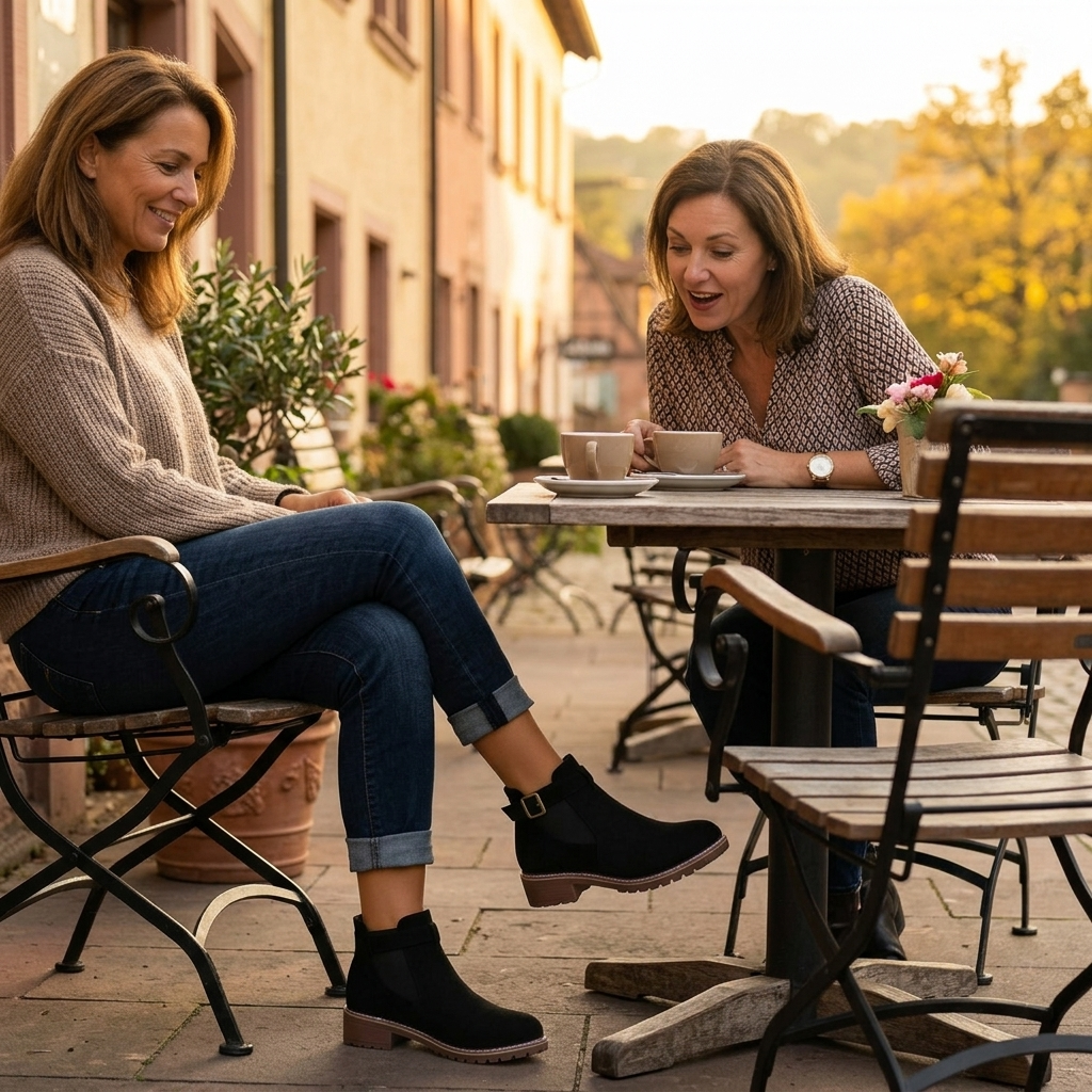 Solace – Niskie botki na obcasie typu slip-on dla kobiet