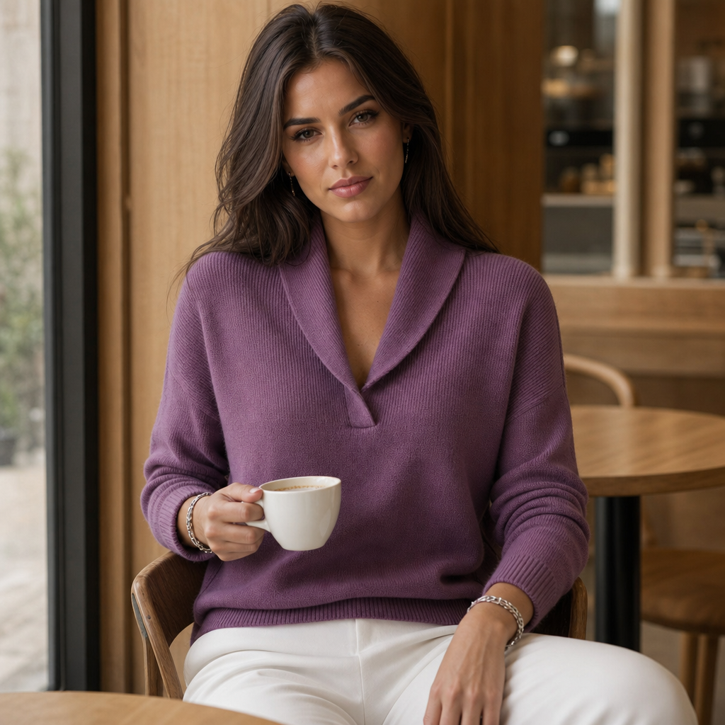 Wrapstead – Sweter z dekoltem szalowym, prążkowany